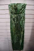 One women's as new Galvan London Green Stargaze Bandeau Dress size 38 (120SEDR002404JD).