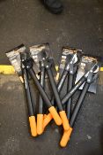 Four as new Fiskars L74 Medium Powergear Bypass Loppers.
