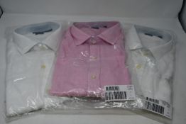 Three as new Ralph Lauren Classics shirts; two white (XL) and one pink (L).