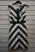 An as new Karl Lagerfeld sleeveless chevron lace dress (Size US 2).