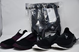 Two pairs of Salomon RX Moc 4.0 (UK 5 and 10 - no boxes) and a pair of Salomon RX Break 4.0 (UK