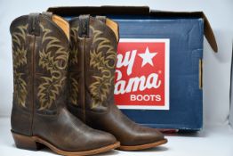 A pair of as new Tony Lama Segar Tan cowboy boots (US 9.5 EE - RRP $200).