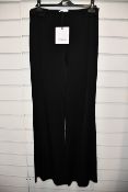 One as new Galvan London Satin Crepe high waisted satin black trousers size 38 (100COTR300201BK).