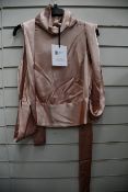 One as new Galvan London Satin Luna rose nude top size 38 (120SETPSS601002RN).