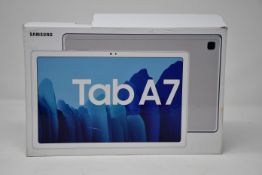 One boxed as new Samsung Galaxy Tab A7 tablet 32G in silver (UK Version).