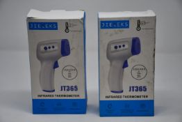 Six boxed as new Jieteks JT365 infrared thermometers (Some slight damage to boxes).