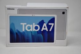 One boxed as new Samsung Galaxy Tab A7 tablet 32G in silver (UK Version).