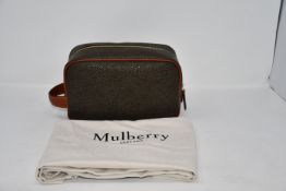 An as new Mulberry Scotchgrain wash case (RRP £215).