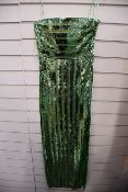 One women's as new Galvan London Green Stargaze Bandeau Dress size 36 (120SEDR002404JD).