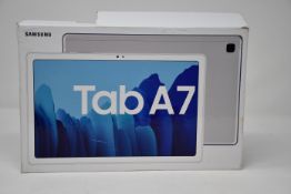 One boxed as new Samsung Galaxy Tab A7 tablet 32G in silver (UK Version).
