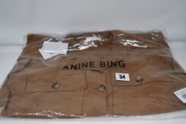 One as new Anine Bing Kaiden Belted Utility Dress In Brown size M (A-02-1009-250).