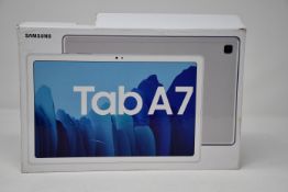 One boxed as new Samsung Galaxy Tab A7 tablet 32G in silver (UK Version).