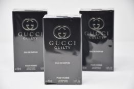Three Gucci Guilty pour homme eau de parfum (3 x 50ml).