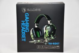 Two boxed as new Sades Gaming headsets SA-926T.