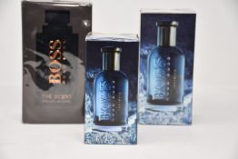 A Hugo Boss The Scent Private Accord eau de toilette (100ml) and two Hugo Boss Infinite eau de