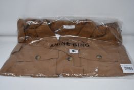 One as new Anine Bing Kaiden Belted Utility Dress In Brown size L (A-02-1009-250).