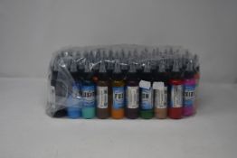 One pack of sixty assorted colours Fusion tattoo inks (60ml).