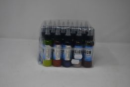 One pack of twenty five assorted colours Fusion tattoo inks (60ml).