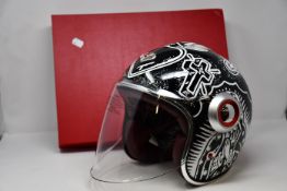 One boxed as new Ateliers Ruby Jet ECE Tragic Heart Bike Jet safety helmet (L59/60).