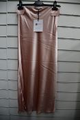 One as new Galvan London Satin Valletta rose nude skirt size 40 (120SGSK400002RN).