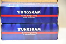 Twelve boxed as new Tunsgram T29 240v 1200w Theatre Lamps.