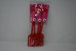 Twenty as new Kochblume silicone kitchen forks in red.