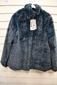 Two as new Fransa navy leopard Frmafur jacket (1 x S, 1 x M - RRP £90 each).