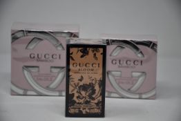 Two Gucci Bamboo eau de parfums (1x 30ml 1 x 75ml) and one Gucci Bloom eau de parfum intense (