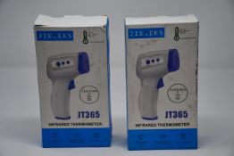 Six boxed as new Jieteks JT365 infrared thermometers (Some slight damage to boxes).