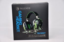 Two boxed as new Sades Gaming headsets SA-926T.
