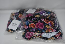 Two as new Bella Sleeveless Ruffle One Piece Desert Floral Swimsuits (SW1872) (1 x M, 1 x S).