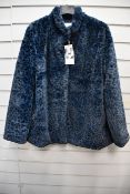 Two as new Fransa navy leopard Frmafur jacket (1 x L, 1 x XL - RRP £90 each).