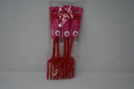 Twenty as new Kochblume silicone kitchen forks in red.