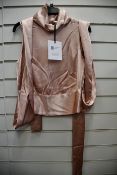One as new Galvan London Satin Luna rose nude top size 36 (120SETPSS601002RN).