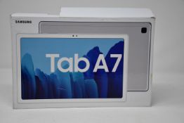 One boxed as new Samsung Galaxy Tab A7 tablet 32G in silver (UK Version).