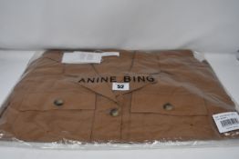 One as new Anine Bing Kaiden Belted Utility Dress In Brown size S (A-02-1009-250).