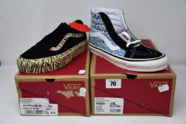 A pair of as new Vans Sk8-Hi 38 DX (UK 7) and a pair of Vans Old Skool Platform (UK 6).