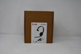 Four boxed as new Plantronics Blackwire 5210 corded USB-C headsets in black.