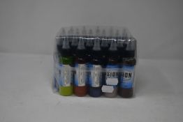 One pack of twenty five assorted colours Fusion tattoo inks (60ml).
