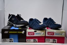 Three pairs of as new Skechers footwear; two pairs of Breathe Easy Imagine (UK 6) and a pair of