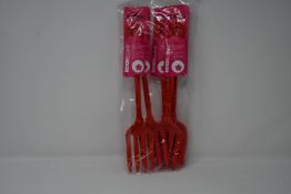 Twenty as new Kochblume silicone kitchen forks in red.