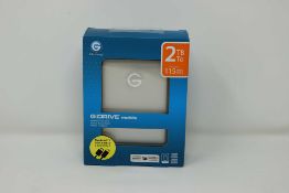 A boxed as new G-Technology 2 TB G-DRIVE Mobile USB Portable Hard Drive (Box sealed).