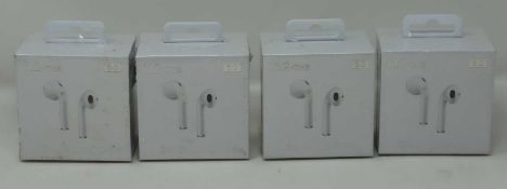 Four boxed as new pair of Candi London i12 TWS Wireless Bluetooth 5.0 Earbuds (Boxes sealed).