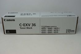 A boxed as new Canon C-EXV36 Black Toner Cartridge (3766B002AA) (Box sealed).