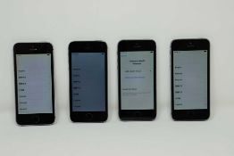 SOLD FOR PARTS ONLY: Four pre-owned Apple iPhone 5s (UK/Europe/Middle East/A1457) (All iCloud