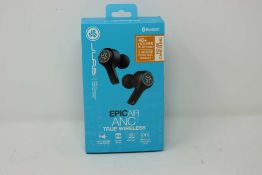 A boxed as new pair of JLAB Audio Epic Air Sport Wireless Bluetooth Noise-Cancelling Earbuds in