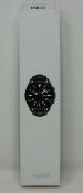 A boxed as new Samsung Galaxy Watch3 45mm BT in Mystic Black (Model: SM-R840NZKAEUB) (Box sealed).