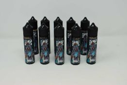 Ten bottles of FlavaCo Cartel Russell Blackcurrent and Pineapple 50ml Shortfill Zero Nicotine E-
