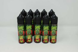 Ten bottles of FlavaCo Cartel Shrubs Lychee Strawberry Lemonade 50ml Shortfill Zero Nicotine E-