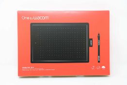 A boxed as new Wacom One Medium Graphics Tablet and Pen in Black & Red (Box sealed).